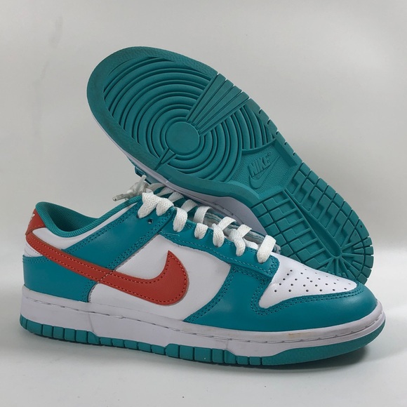 Used Nike Dunk Low Shoes 'Miami Dolphins' DV0833-102 Men's Size 6 worn once - Picture 1 of 6